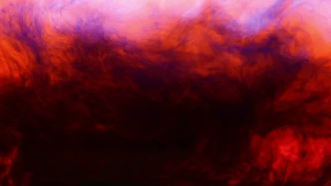 Abstract red and blue ink in water on white background Stock Footage 77344692