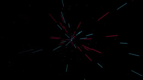 Abstract Red and Blue Light Streaks on Black Background Stock Footage 343546367