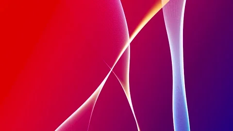 Abstract Red and Blue Light Waves Non-Looping Video Stock Footage 343658891