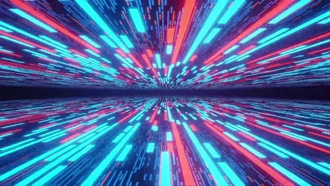 Abstract Red And Blue Lines Background Loop Stock Footage 196468074