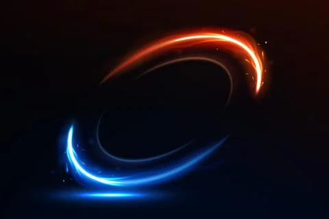 Abstract Red and Blue Motion Circle Light Effect, Vector Illustration 스톡 일러스트