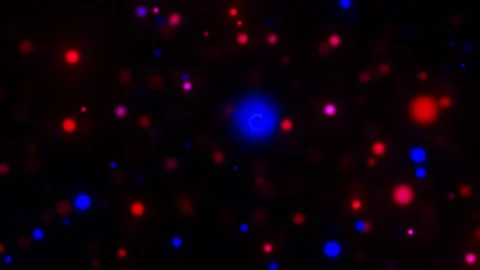 Abstract Red and Blue Particles Background Stock Footage 318565342