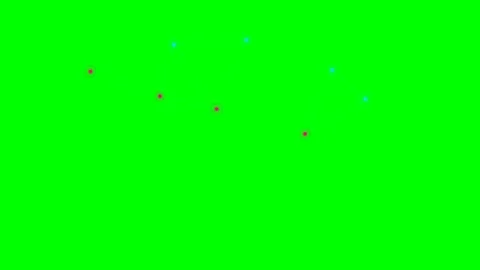 Abstract red and blue particles floating against a vibrant green background Video stock 341822685