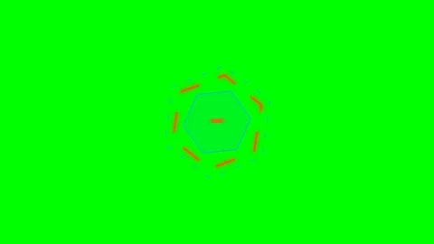 Abstract red and blue rotating geometric shape on a bright green background Stock Footage 340903018