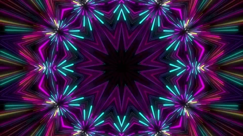 Abstract Red and Blue Shiny Kaleidoscope Patterns. Stock Footage 228436712