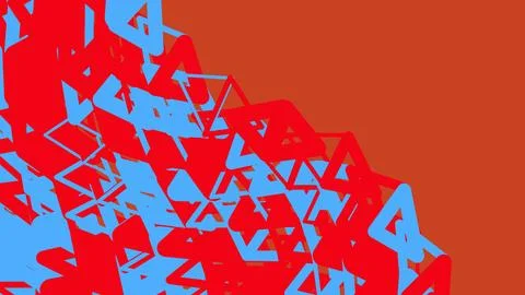 Abstract red and blue triangular geometric pattern background 库存插图