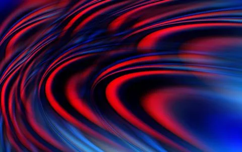 Abstract red and blue wave background featuring vibrant flowing bands, glos.. Stock Illustration