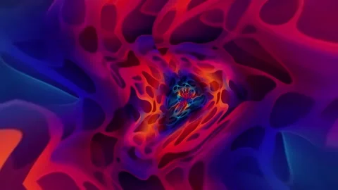 Abstract Red and Blue  Waves in a Tunnel Stock Footage 284408401
