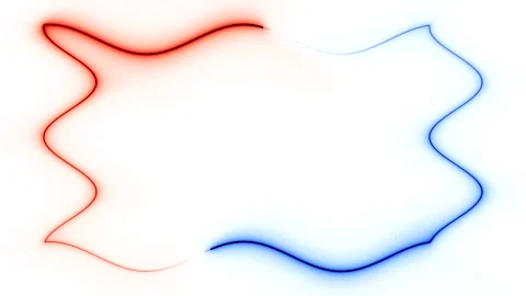 Abstract Red and Blue Wavy Lines on White Background Stock Footage 284393380