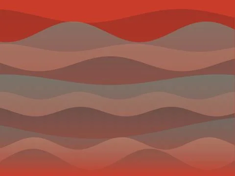 Abstract Red and Brown Wavy Background with Fluid Layers for Modern Graphic.. Stock Illustration