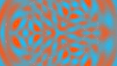 Abstract Red and Cyan Psychedelic Liquid Flow Background Loop Stock Footage 336885375