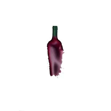 Abstract red and dark red color wine bottle against white background Stock Illustration