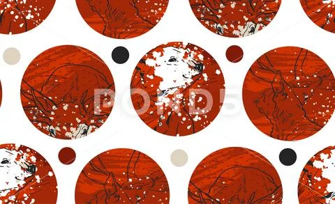 Abstract red and gold colored twenty four various seamless patterns set. Count Stock Illustration