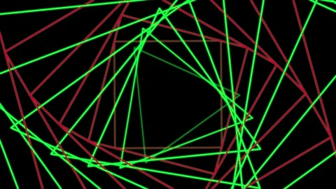Abstract Red and Green Geometric Lines Animation Stock Footage 341954606