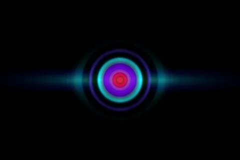 Abstract red and green ring with sound waves oscillating background Stock Illustration