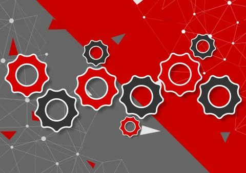 Abstract red and grey concept technology background Stock Illustration