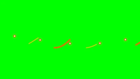 Abstract red and orange brush strokes on a bright vibrant green background Stock Footage 340264889