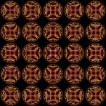 Abstract red and orange circle grid patterns with 3d illusion effect Stock Illustration
