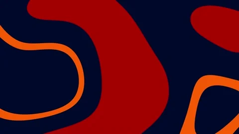 Abstract Red and Orange Fluid Shapes on Dark Navy Background Stock Footage 341003679