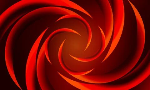 Abstract Red and orange geometric spiral vortex background. radial shape. Stock Illustration