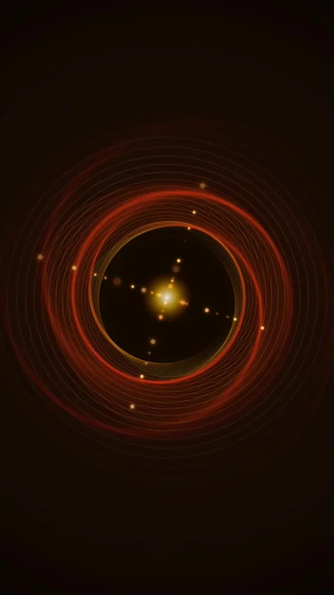 Abstract red and orange glowing concentric circle background animation Stock Footage 345491891