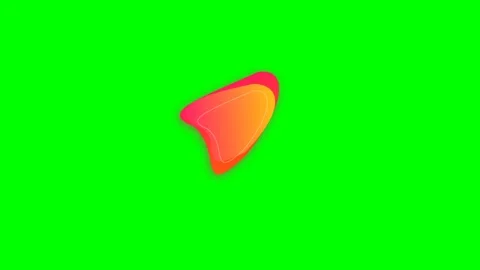 Abstract red and orange gradient shape isolated on a bright green background Stock Footage 341822411