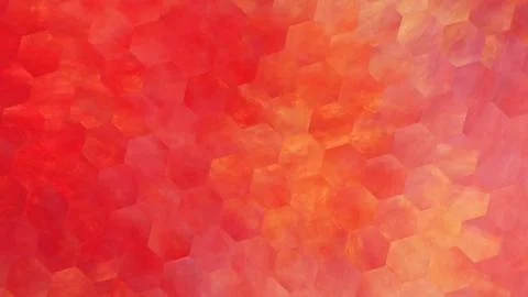 Abstract red and orange hexagonal texture. Geometric fractal background. Fant Stock Illustration