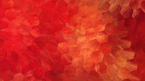 Abstract red and orange hexagonal texture. Geometric fractal background. Fant Stock Illustration