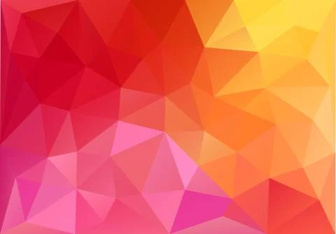Abstract red and orange low poly background, vector Stock Illustration