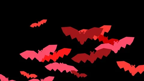 Abstract red and pink bats flying across dark background dynamic motion gra.. Stock Footage 345845661