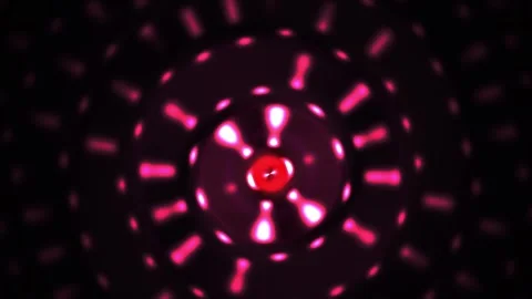 Abstract Red and Pink Circular Light Pattern Animation. Stock Footage 334509870