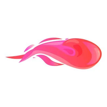 Abstract red and pink shape flowing and forming a drop Illustrazione stock