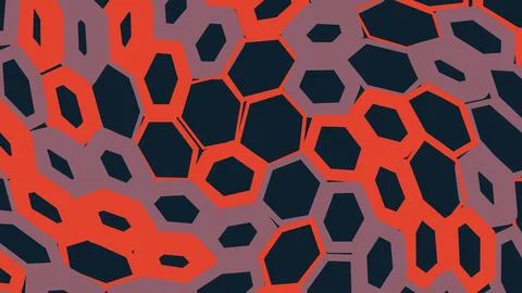Abstract red and purple hexagonal pattern background Stockillustratie