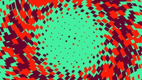 Abstract red and teal geometric halftone pattern background Stock Illustration