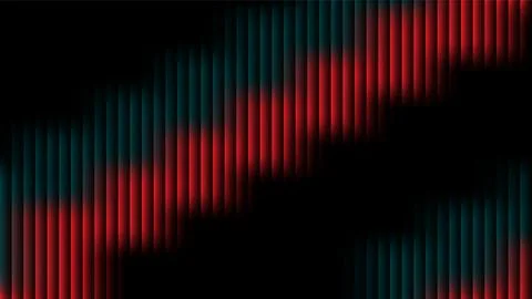 Abstract red and teal vertical stripes with gradient effect on black background Stock Illustration