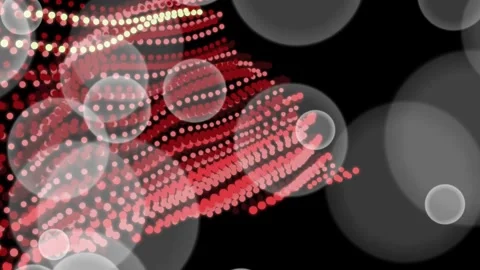 Abstract Red and White Dots on Black Background. Stock Footage 329499337