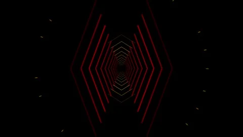 Abstract Red and White Geometric Tunnel Animation Stock Footage 343951798