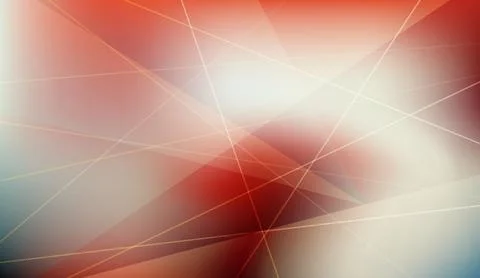 Abstract red and white geometric background with overlapping translucent shapes Stock Illustration