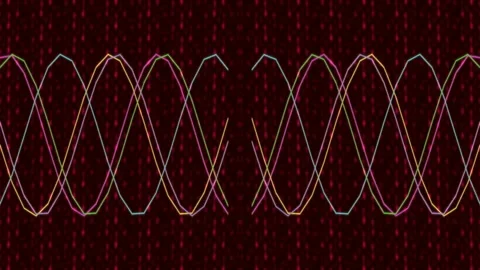 Abstract red and white glowing sine wave pattern animation background 動画素材 339497348