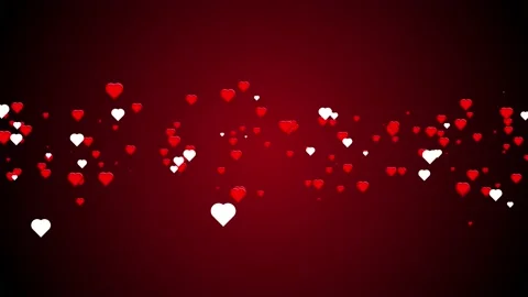Abstract red and white hearts on dark background. Concept valentine's day Stock Footage 168808494