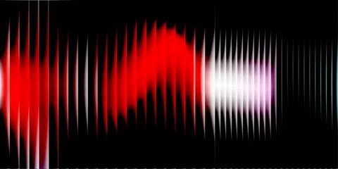 Abstract red and white light streaks on black background with motion blur effect Stock Illustration