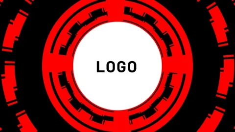 Abstract Red and white logo Stock Footage 338190392