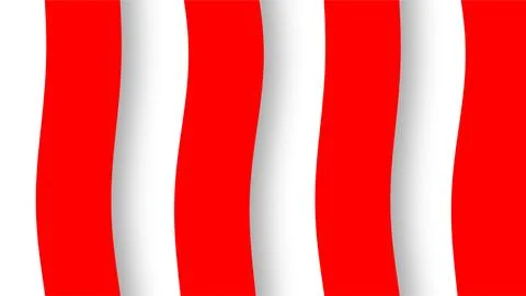 Abstract red and white paper cut wave background for Indonesian national day. Stock Illustration