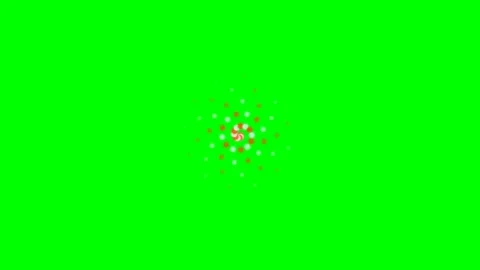 Abstract red and white spiral particle animation on a bright green background Stock Footage 340903418