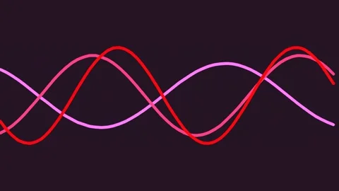 Abstract red and white wave pattern animation on dark background Stock Footage 342204744