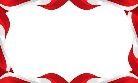 Abstract red and white wave border frame for certificate background Illustrazione stock