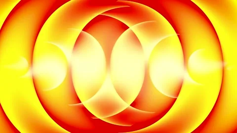 Abstract Red and Yellow Concentric Circles Seamless Loop Video Video stock 343853035
