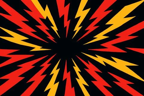 Abstract Red and Yellow Lightning Bolt Burst Background Stock Illustration