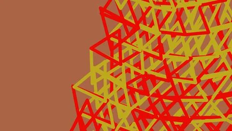 Abstract red and yellow triangle geometric pattern design Stock Illustration
