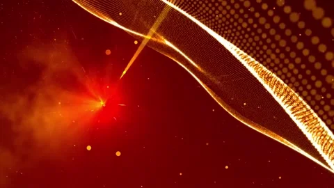 Abstract Red And Yellow Warm Particles Motion Background Loop Stock Footage 201953825